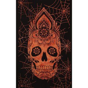 Tie Dye Web Skull Tapestry 52x80" by by Zest For Life